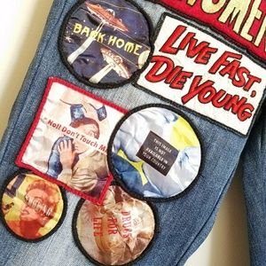 Dope 👽 alien ufo patched boyfriend baggy jeans